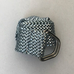 Aldo Blue Metallic Y2K Wide Braided Belt 🔴